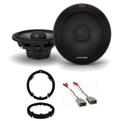 Alpine Pair R-S65.2 300 Watt 6.5" Car Audio Coaxial 2-Way Speakers Bundle with METRA 72-7800 Speaker Connector Harness & METRA 82-7805 Speaker Adapters Compatible with Acura 2009-2014 TL (3 Items)