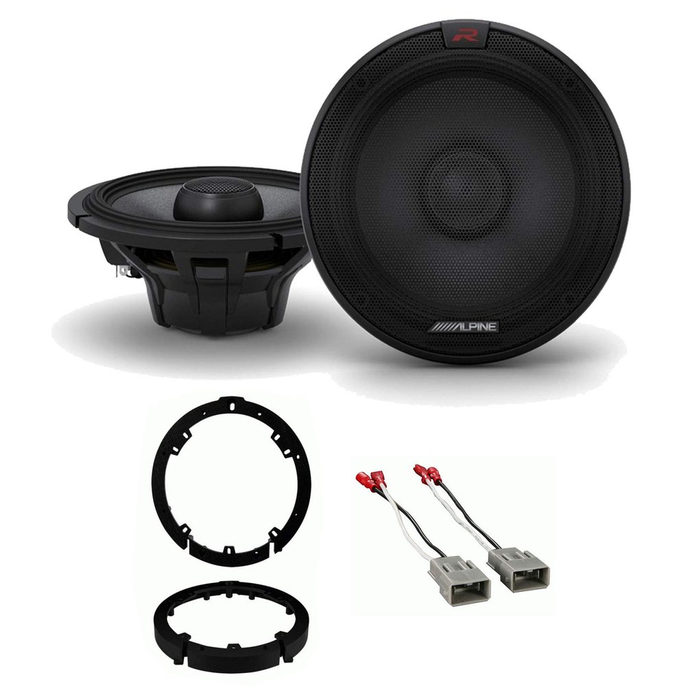 Alpine Pair R-S65.2 300 Watt 6.5" Car Audio Coaxial 2-Way Speakers Bundle with METRA 72-7800 Speaker Connector Harness & METRA 82-7805 Speaker Adapters Compatible with Acura 2009-2014 TL (3 Items)