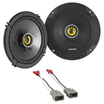 Pair Kicker 46CSC654 CSC65 6.5" 6-1/2" 600 Watt 4-Ohm Car Audio Coaxial Speakers Bundle with METRA 72-7800 Speaker Connector Harness Compatible with Honda Civic 1986-2011