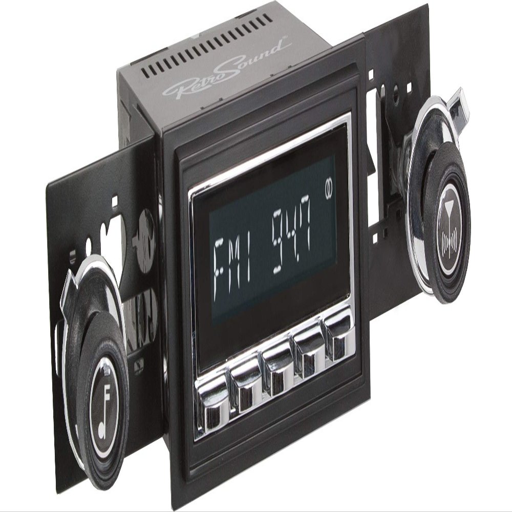 Retro Manufacturing Laguna Radio with Chrome Face, 37-73 Knobs, and Vintage Overlay LAC-M1-218-37-73-SCP