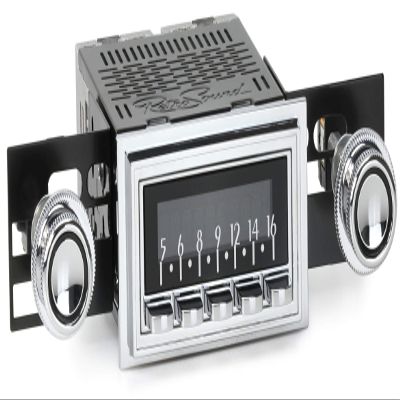 Laguna Radio with Chrome Face, 08-77 Knobs, and Vintage Overlay LAC-M1-126-08-77-SCP