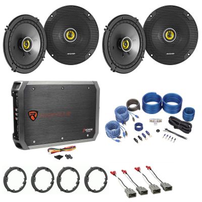KICKER 46CSC 6.5" Speaker Replacement kit+4-Channel Amp for 2005 Honda Civic SE