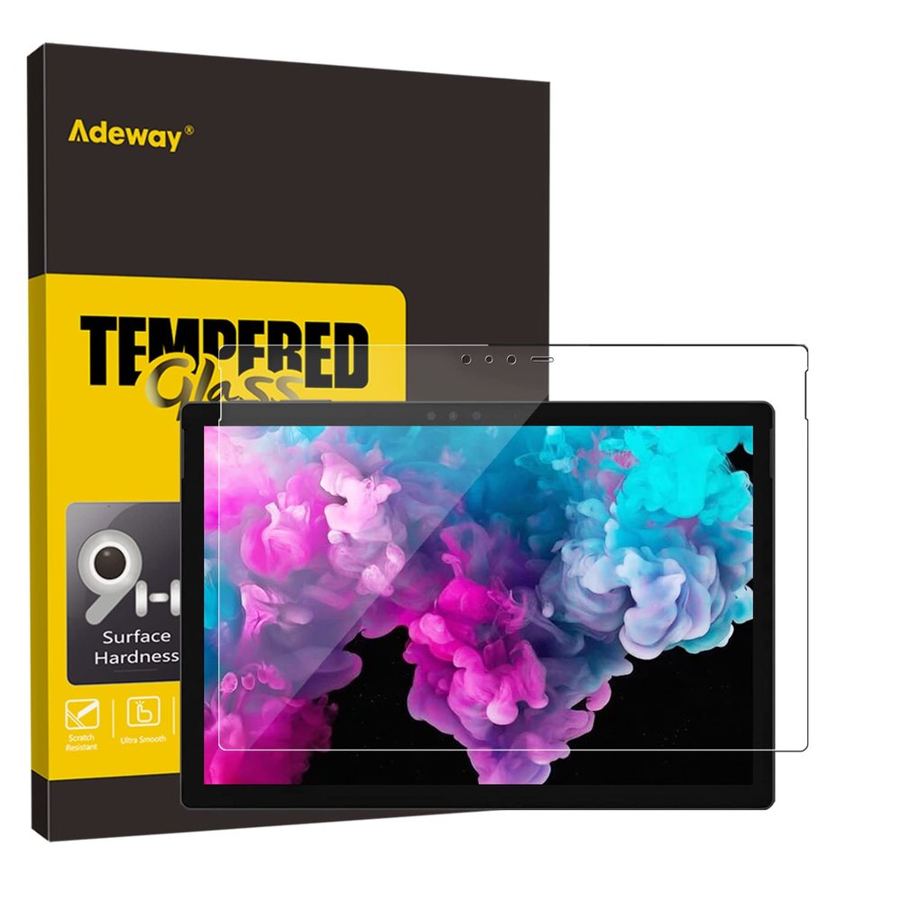 Adeway Microsoft Surface Pro 6 Screen Protector, Tempered Glass/Ultra Sensitive/Lifetime Replacement/Bubble Free, Compatible for Surface Pro 6 / Surface Pro 5 / Surface Pro 4