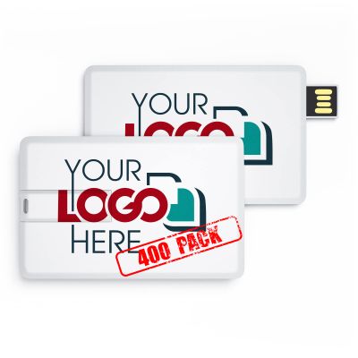 Possibox Custom Credit Card USB Flash Drive 256MB Imprinted with Your Logo - as Promotional Gift - Bulk - Customizable 400 Pack