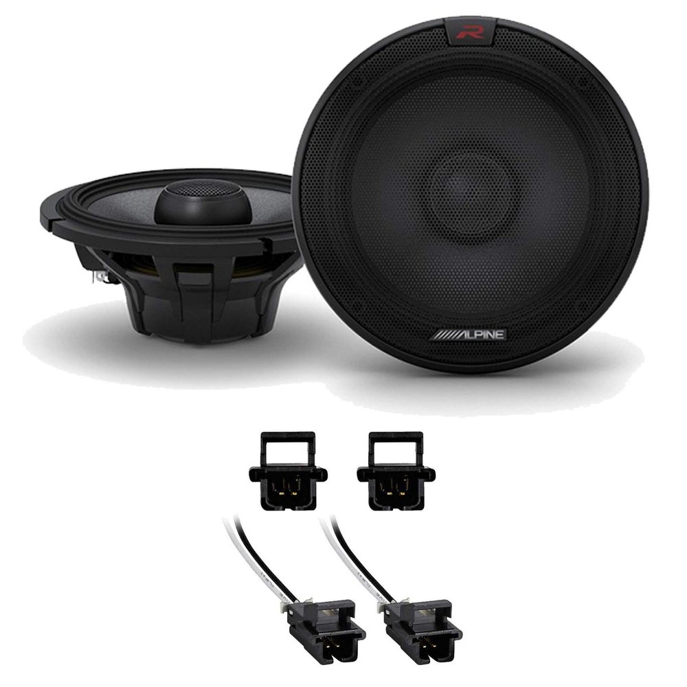 Alpine Pair R-S65.2 300 Watt 6.5" Car Audio Coaxial 2-Way Speakers Bundle with METRA 72-4568 Speaker Connector Adapter Harness Compatible with 2000-13 Chevrolet Chevy Impala