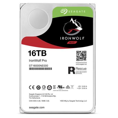 Seagate IronWolf Pro ST16000NE000 16 TB Hard Drive - 3.5" Internal - SATA (SATA/600), Mechanical Hard Disk