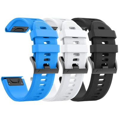 ANCOOL for Fenix 5/6/7 Band 22mm Soft Silicone Watch Bands Compatible With Garmin Fenix 5 Plus/6 Pro/8 47mm/7 Pro/Approach S60/S62 Band(Black,Blue,White)
