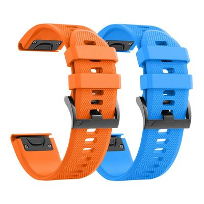 ANCOOL for Fenix 7X/Fenix 6X/Fenix 5X/Fenix 8 51mm Watch Band 26mm Quickfit Bands Compatible with Fenix 6X Pro/7X Pro/5X Plus/3/Descent MK 2/2i/MK 3 51mm Smartwatch(Orange/Blue)