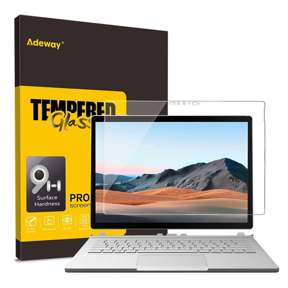Adeway Surface Book 3 (15 Inch 2020) Screen Protector9H Tempered Glass Film, Anti-Scratch, Easy Installation Screen Protector for Microsoft Surface Book 2/3-15 Inch