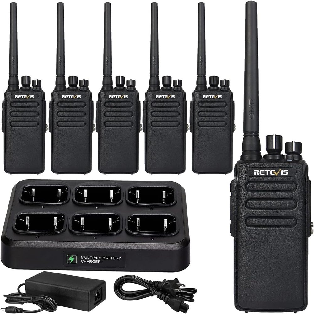 Retevis RT81 Digital Two Way Radio,Professional DMR Radios,Long Range,High Power, IP67 Waterproof 2 Way Radios, 2200mAh, Group Call, Commercial Grade Walkie Talkies for School Church Factory(6 Pack)
