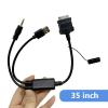 LODMOD Car AUX Y Cable Compatible for BM-W Aux Music Interface to 3.5mm Male Jack & Adapter Cord for Pod view 3