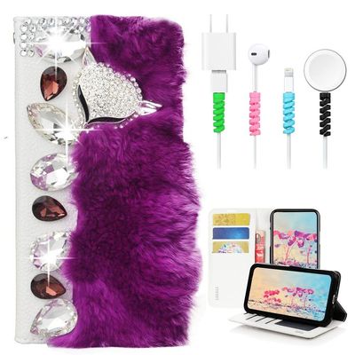 STENES Bling Wallet Case Compatible with iPod Touch 7th Gen (2019) - Stylish - 3D Handmade Crown Dance Flowers Girl Flowers Floral Leather Cover with Cable Protector [4 Pack] - Colorful