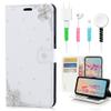 STENES Bling Wallet Case Compatible with iPod Touch 7th Gen (2019) - Stylish - 3D Handmade Flowers Design Leather Cover with Cable Protector [4 Pack] - White view 1