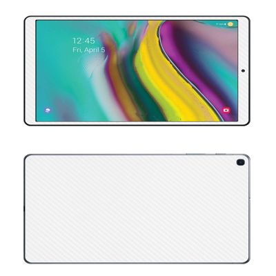 Decalrus - Protective Decal for 2019 Samsung Galaxy Tab A (10.1" Screen) Tablet White Carbon Fiber Skin Skins Decal for case Cover wrap CFsamsungGalTabA_10White