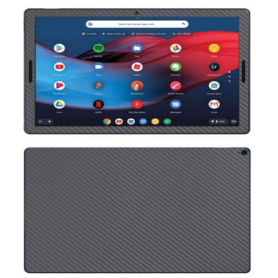 Decalrus - Protective Decal for Google Pixel Slate (12.3" Screen) Tablet Grey Carbon Fiber Skin Skins Decal for case Cover wrap CFgooglePixelSlate_12Grey
