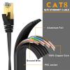 Ercielook Ethernet Cable 75 ft High Speed, CAT8 Shielded Flat Internet Cable with Clips, Faster Than Cat7 LAN Wire - Black 23 M view 2