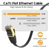 Ercielook Ethernet Cable 75 ft High Speed, CAT8 Shielded Flat Internet Cable with Clips, Faster Than Cat7 LAN Wire - Black 23 M view 4