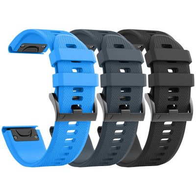 ANCOOL for Fenix 5/6/7 Band 22mm Soft Silicone Watch Bands Compatible With Garmin Fenix 5 Plus/6 Pro/8 47mm/7 Pro/Approach S60/S62 Band(Black,Slate,Blue)