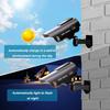 YSUCAU Solar Powered Bullet Dummy Fake Simulated Surveillance Security CCTV Dome Camera Indoor/Outdoor Use with Flashing Red LED Light & Warning Security Alert Sticker Decal, 2 Packs, Black view 3