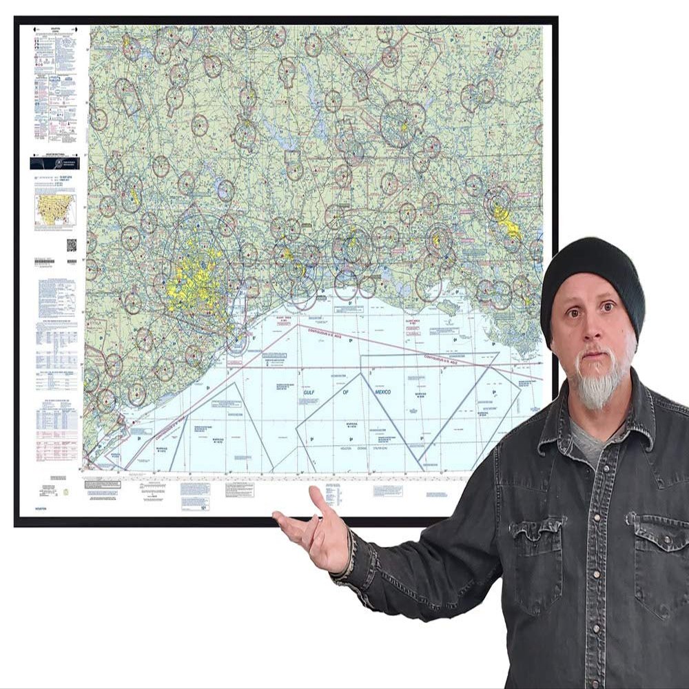 FAA Chart: VFR Sectional Houston SHOU (Current Edition). Art Print Quality, Suitable for Framing. Current Edition Printed on Demand. Ships Rolled - Not Folded.