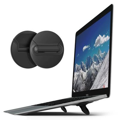 Portable Mini Laptop Stand for Desk Foldable Invisible Laptop Riser Lightweight Universal Ventilated Notebook Stands for Computer Laptop Holder Compatible with MacBook Air Pro 10-17 Inch (2 Pack)