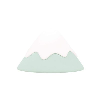 DesignNest Snow Mountain Night Light - Modern Home Decor & Nursery Lamp - Dimmable Soft Silicone, Tap Control, Rechargeable Portable Bedside Light Kids Safe BPA Free (Green)