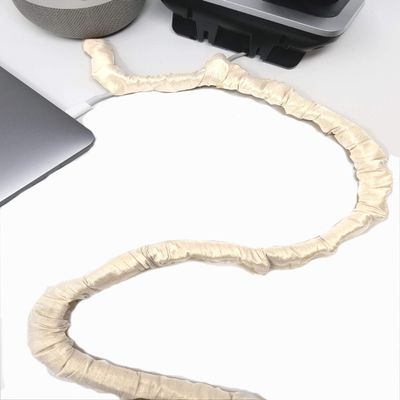 Cream Lamp Cord Cover Thin-Style Faux Silk 9 ft long Ivory