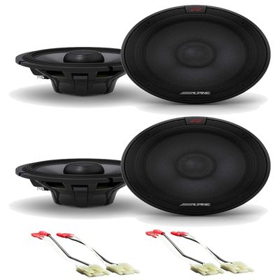 Alpine Pair R-S65.2 300 Watt 6.5" Car Audio Coaxial 2-Way Speakers Bundle with METRA 72-4500 Speaker Harness Connector Compatible with 1993-1995 Jeep Grand Cherokee, GMC Vehicles