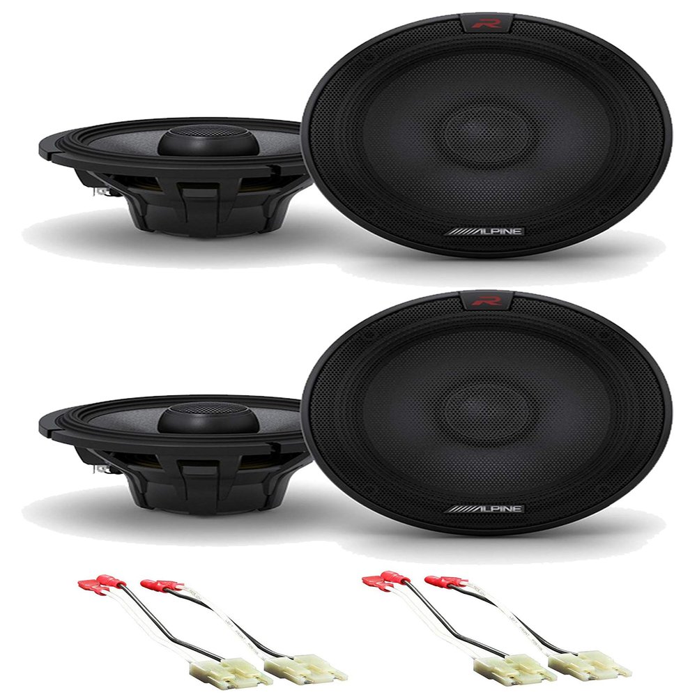 Alpine Pair R-S65.2 300 Watt 6.5" Car Audio Coaxial 2-Way Speakers Bundle with METRA 72-4500 Speaker Harness Connector Compatible with 1993-1995 Jeep Grand Cherokee, GMC Vehicles