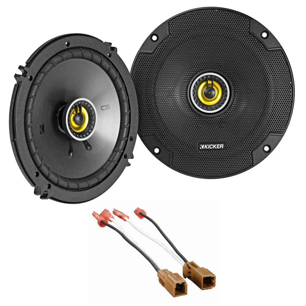 Pair Kicker 46CSC654 CSC65 6.5" 6-1/2" 600 Watt 4-Ohm Car Audio Coaxial Speakers Bundle with METRA 72-7400 Speaker Harness Connector Compatible with Mazda/Nissan