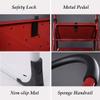 Platform Bench Industrial Ladder Climb Stool Folding Ladder Step Stool, Stepladder 2 Step Platform Home Kitchen Tool, Portable Multipurpose Ladder Metal Frame Rubber Hand Grip Anti-Slip Pedal, Red view 3