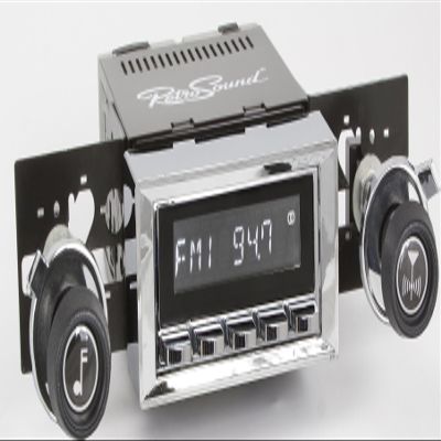 Retro Manufacturing Laguna Radio with Chrome Face, 37-73 Knobs, and Vintage Overlay LAC-M1-120-37-73-SCP
