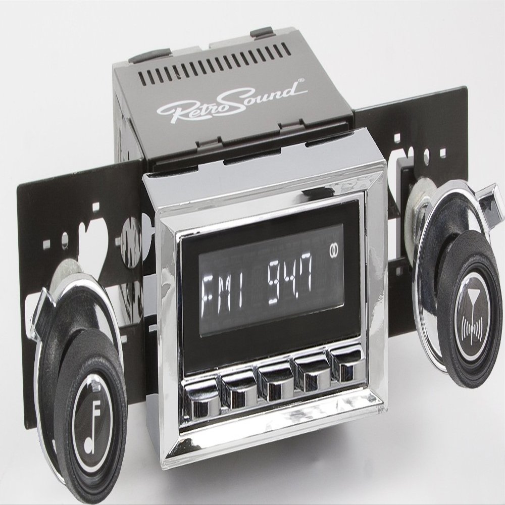Retro Manufacturing Laguna Radio with Chrome Face, 37-73 Knobs, and Vintage Overlay LAC-M1-120-37-73-SCP