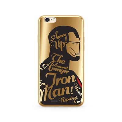 ERT GROUP Original Marvel Iron Man TPU Case for iPhone 6 Plus, Liquid Silicone Cover, Flexible and Slim, Protective for Screen, Shockproof and Anti-Scratch Phone Case