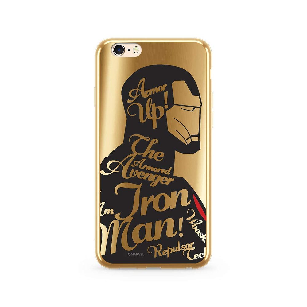 ERT GROUP Original Marvel Iron Man TPU Case for iPhone 6 Plus, Liquid Silicone Cover, Flexible and Slim, Protective for Screen, Shockproof and Anti-Scratch Phone Case