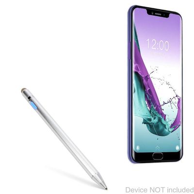 BoxWave Stylus Pen Compatible with Doogee Y7 Plus - AccuPoint Active Stylus, Electronic Stylus with Ultra Fine Tip - Metallic Silver
