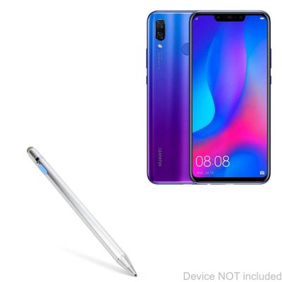 BoxWave Stylus Pen Compatible with Huawei nova 5i - AccuPoint Active Stylus, Electronic Stylus with Ultra Fine Tip - Metallic Silver