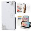 STENES Bling Wallet Case Compatible with iPod Touch 7th Gen (2019) - Stylish - 3D Handmade Flowers Design Leather Case with Wrist Strap & Screen Protector [2 Pack] - White view 1
