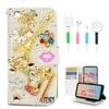 STENES Bling Wallet Case Compatible with iPod Touch 7th Gen (2019) - Stylish - 3D Handmade Eiffel Tower Girls High Heel Flowers Lips Leather Cover with Cable Protector [4 Pack] - Pink view 1