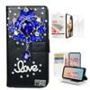 STENES Bling Wallet Case Compatible with iPod Touch 7th Gen (2019) - Stylish - 3D Handmade Luxury Rhinestone Flower Leather Case with Wrist Strap & Screen Protector [2 Pack] - Purple view 1