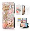 STENES Bling Wallet Case Compatible with iPod Touch 7th Gen (2019) - Stylish - 3D Handmade Crown Ballet Pretty Girl Pumpkin Car Flower Leather Case with Wrist Strap&Screen Protector [2 Pack] - Pink view 1