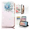 STENES Bling Wallet Case Compatible with iPod Touch 7th Gen (2019) - Stylish - 3D Handmade Windmill Flowers Design Leather Case with Wrist Strap & Screen Protector [2 Pack] - Blue view 1