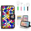 STENES Bling Wallet Case Compatible with iPod Touch 7th Gen (2019) - Stylish - 3D Handmade Lattice Bowknot Leather Cover with Cable Protector [4 Pack] - Deep Multicolor view 1