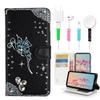 STENES Bling Wallet Case Compatible with iPod Touch 7th Gen (2019) - Stylish - 3D Handmade Fairy Design Leather Cover with Cable Protector [4 Pack] - Black view 1