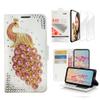 STENES Bling Wallet Case Compatible with iPod Touch 7th Gen (2019) - Stylish - 3D Handmade Peacock Design Leather Case with Wrist Strap & Screen Protector [2 Pack] - Pink view 1