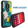 CasesOnDeck Case Compatible with [Moto G7 Play/Moto G7 Optimo/T-Mobile REVVLRY][Grip Tactical] Hybrid Bump and Drop Protection Case Slim Fit Dual Layer Cover (Teal Owls) view 2