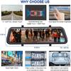 10 Inch Mirror Dash Cam for Cars Full Touch Screen, Backup Camera Stream Media, 1296 170 Front and 1080P 150 Wide Angle Full HD Rear View Camera, (Free 32GB SD Card) view 4