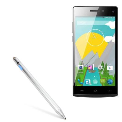 BoxWave Stylus Pen Compatible with Axgio Neon N2Q - AccuPoint Active Stylus, Electronic Stylus with Ultra Fine Tip - Metallic Silver