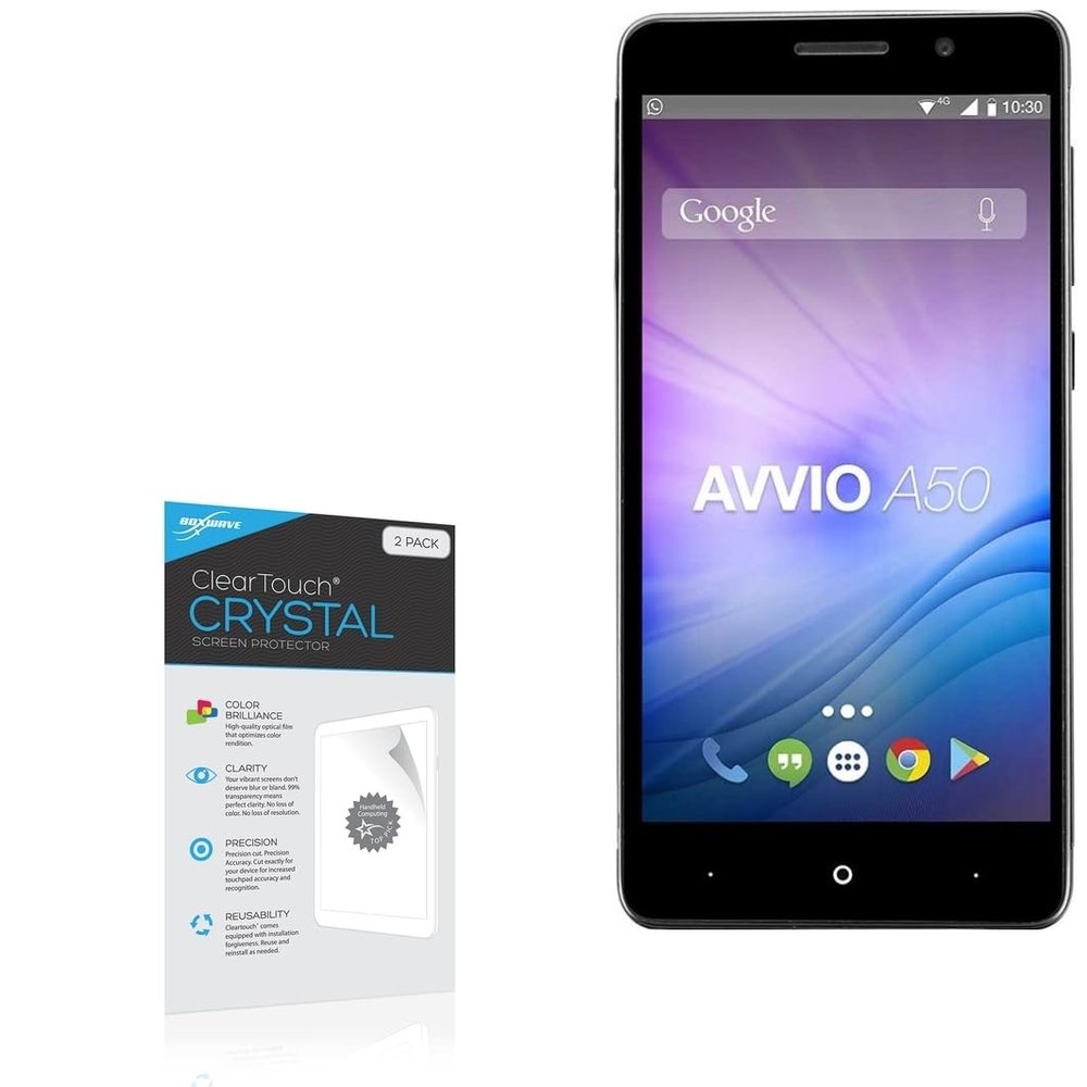 BoxWave Screen Protector Compatible with Avvio A50 - ClearTouch Crystal (2-Pack), HD Film Skin - Shields from Scratches