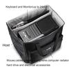 BUBM Desktop Computer Carrying Case, Padded Nylon Carry Tote Bag for Transporting Computer Tower PC Chassis, Keyboard, Cable and Mouse, Desktop Computer+ Monitor Bag, 3 light 24", Travel view 2
